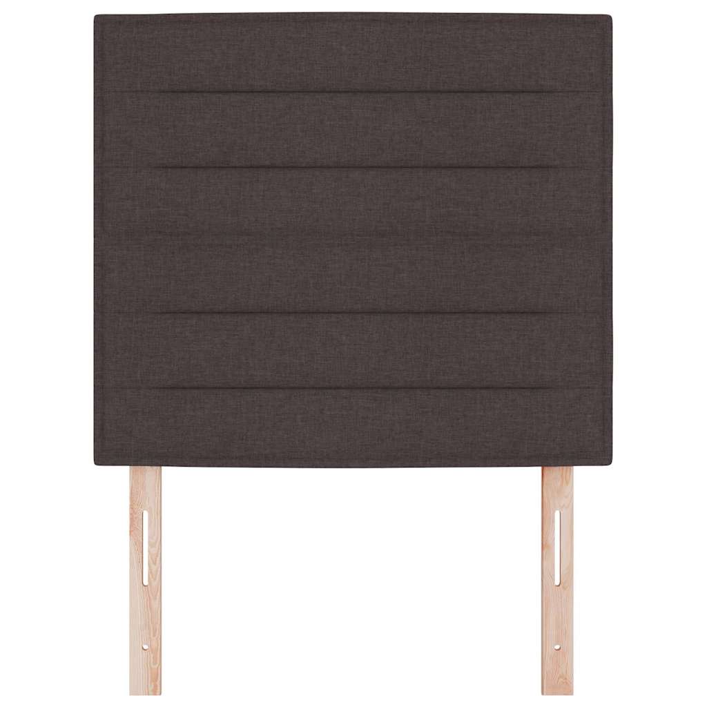 LED Headboard with LED Strip Lights Dark brown 100 cm Fabric